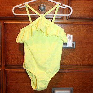 ❄️5/$25🎄Old Navy Size 4T Yellow Pointelle Print Bathing-Suit New